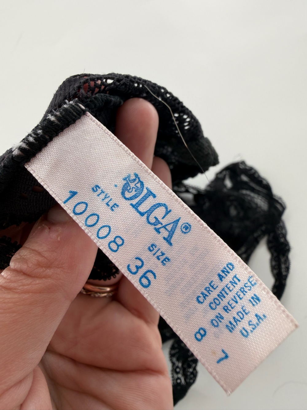 Vintage 90’s Olga Bra Bralette Unlined Lace Bra Made in the USA SZ 36 Sexy - Picture 8 of 11